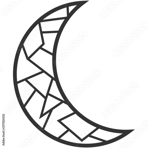 Crescent Moon Stained Glass Graphic
