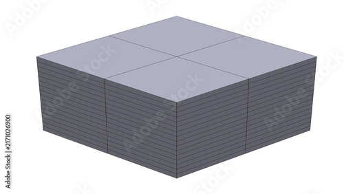 Konstfotografi Geometric digital pixel cube composed of stacked data layers.