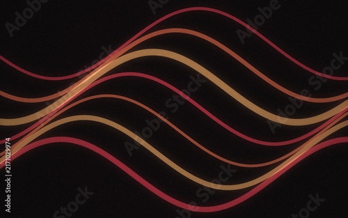 Abstract background, featuring flowing horizontal, wavy lines in, shades of dark, red and orange, set against a, dark black textured, surface backdrop