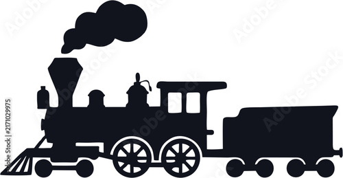 Vintage Steam Locomotive Silhouette