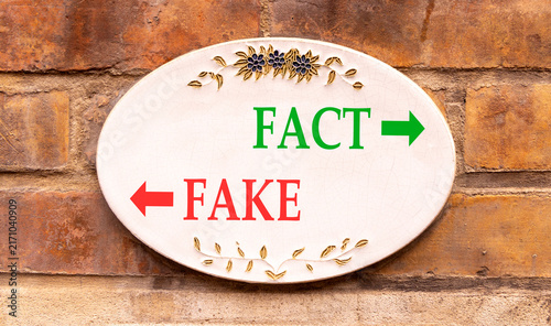 Konstfotografi Fact or fake words symbol