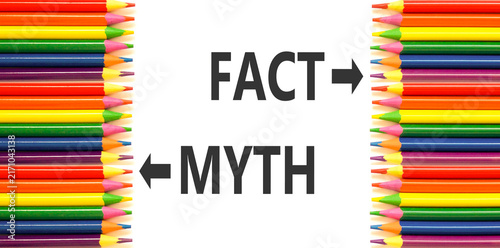 Bild auf Leinwand Fact or myth words symbol