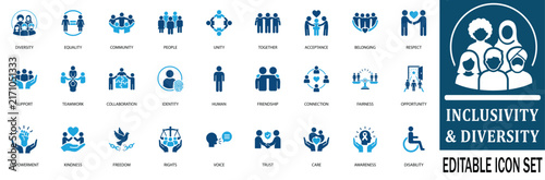 Foto Diversity and inclusivity  icon set