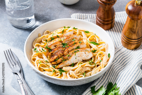 Homemade Chicken Fettuccine Alfredo Pasta