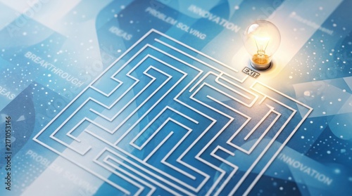 A maze design shows a clear path leading to the exit