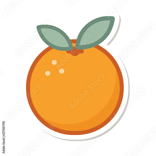 Orange fruit with leaves