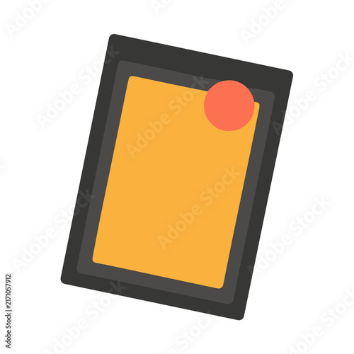 Orange rectangle with red circle on transparent background