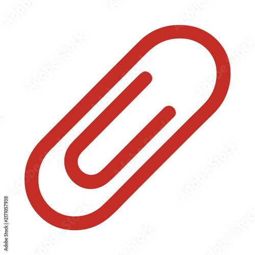 Red paperclip icon isolated on transparent background