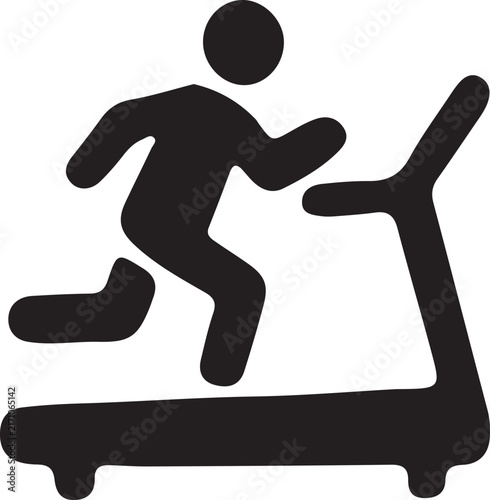 Running Man Silhouette Vector Icon for Sport, Fitness, Marathon, Sprint, Racing, Competition, Exercise, Athletics and Active Lifestyle Concepts