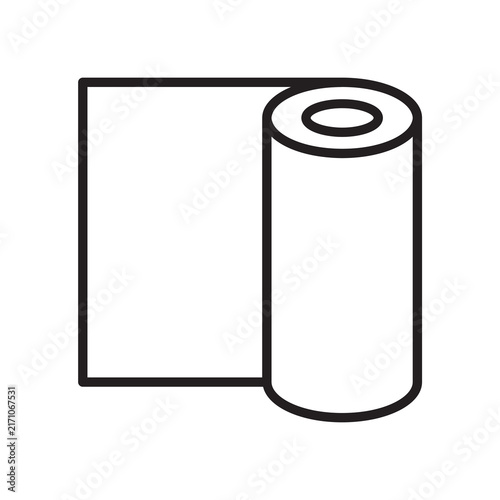 Fabric Roll and Textile Cylinder Line Icon