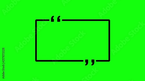 Minimalist Quote Frame with Black Outline and Stylized Quotation Marks on White Background for Inspirational Text Social Media and Modern Graphic Design Projects Typography, 4k animation .