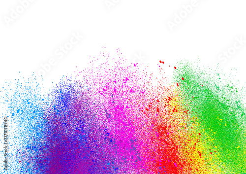 Obraz na płótnie Vibrant colorful powder explosion isolated on a solid black background