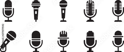 Photography Vintage Microphone Icon Set