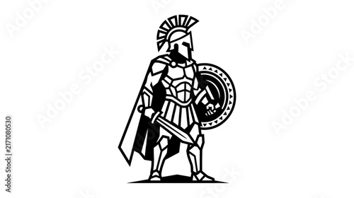 Ancient Warrior Standing Isolated Transparent Background