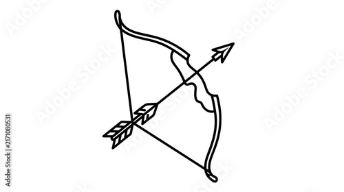 Archer's Bow and Arrow Isolated