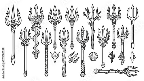 Collection of Decorative Mythological Trident Weapons