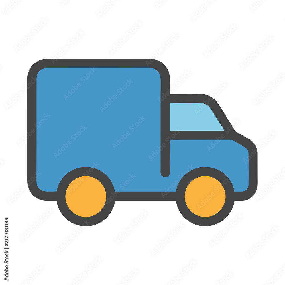 Fototapeta premium Blue delivery truck icon