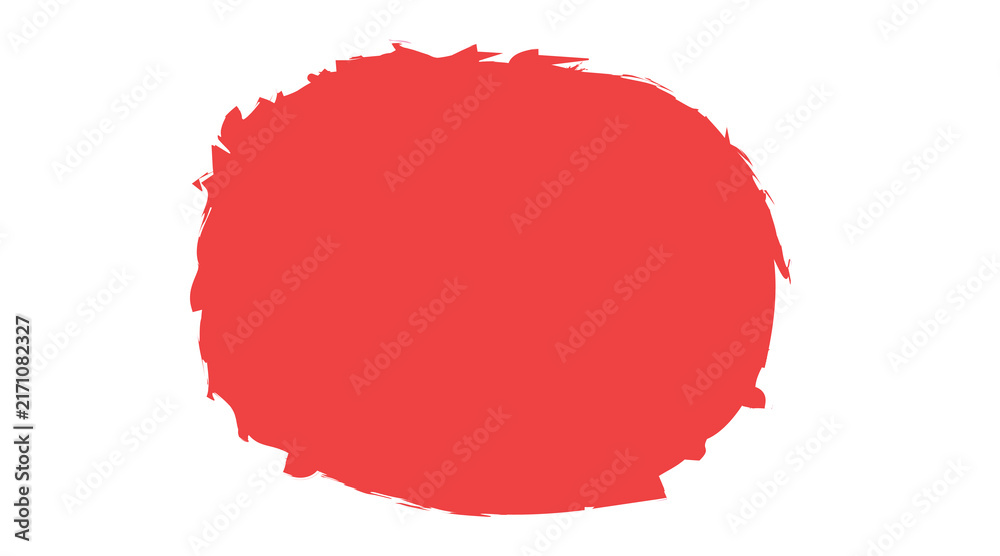 Fototapeta premium Red Grunge Brush Stroke Banner with Rough Edges for Abstract Art Designs