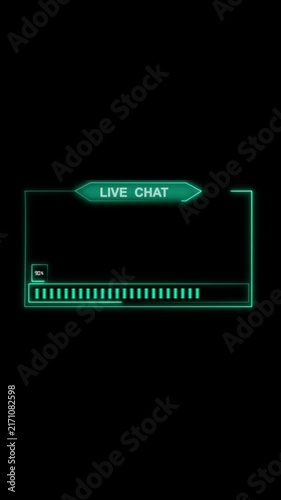 A neon chat overlay interface flashes with active progress monitoring bars This chat overlay interface enhances live interactive community broadcasting Add this chat overlay interface loop to streams