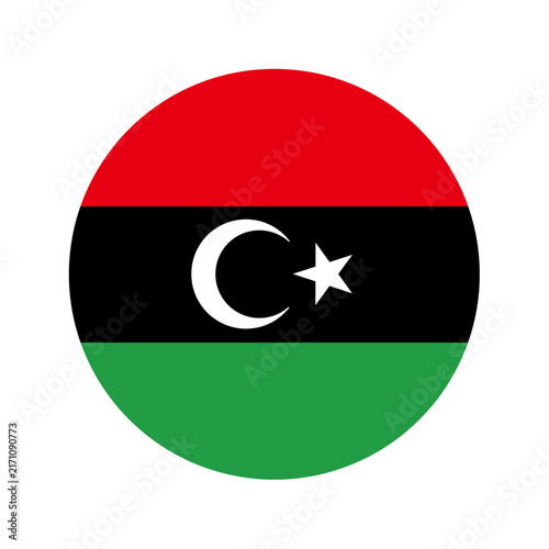 Obraz na płótnie Libya Flag Circle Icon Vector Illustration