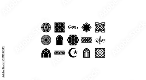 Canvas Print Islamic Geometric Patterns, Arabic Ornaments, Ramadan Icons, Mosque Architecture
