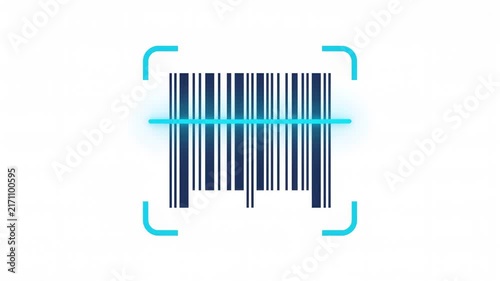 Animated Looping Barcode Scanner Pulse UI Icon on White Background