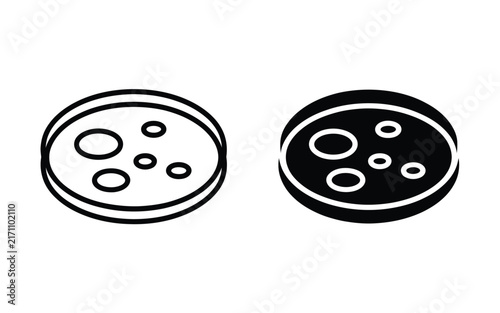 Petri dish with bacteria colonies vector icon illustration laboratory research