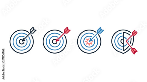Target Icons with Arrows Representing Goals and Accuracy