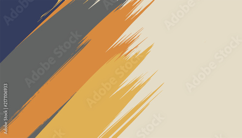 Abstract modern artistic background consisting of thick multi-colored brush strokes on a light beige backdrop.