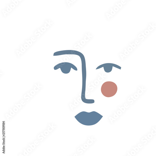 Boho Abstract Faces & Organic Shapes Vector