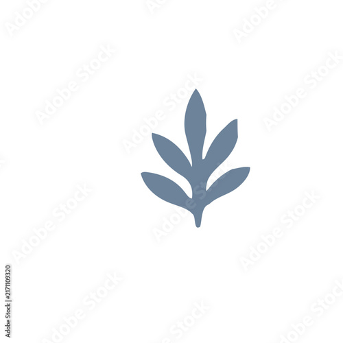 Naive Art Floral Elements Cut-out Style, Boho Abstract Foliage & Branches Vector