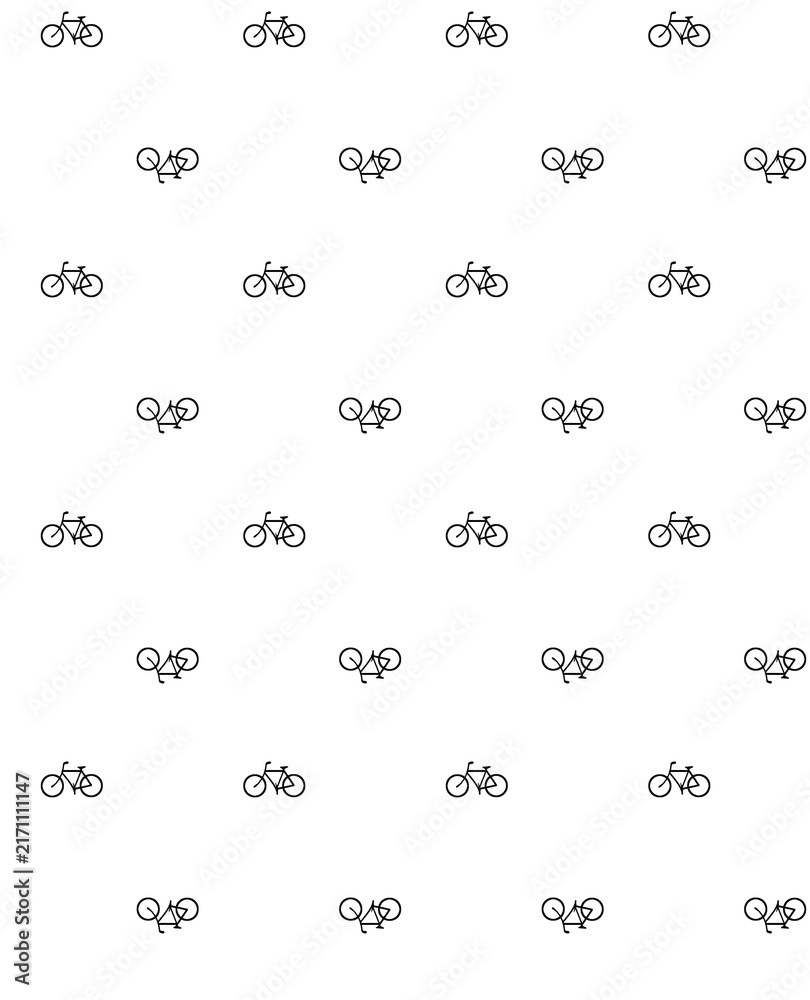 Bicycle Pattern Illustration on White Background for Design and Art Projects