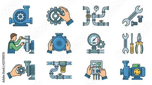 Dynamic Illustrated Guide to Industrial Pump Maintenance and Operation with Tools and Components