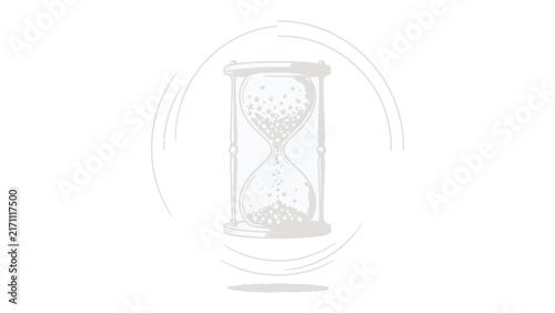 Bild auf Leinwand Hourglass Concept: An hourglass graphic illustrates the passage of time, with sand flowing from the upper bulb to the lower, symbolizing fleeting moments and the essence of time