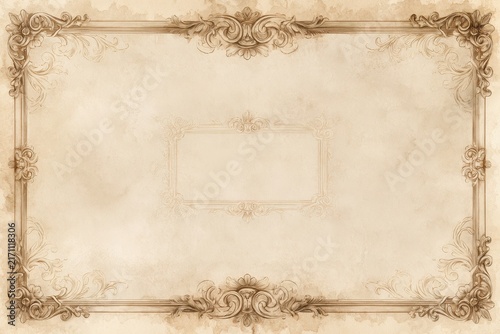 Timeless ornamental frame with intricate vintage border and floral scrollwork