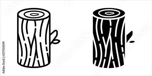 Wood icon set. Tree Stump for mobile concept and web design. vector illustration on white background