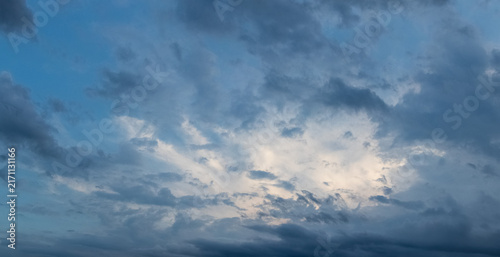 Konstfotografi Dramatic sky with dark clouds and glimpse of light