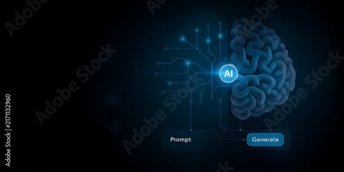Big data, technology, AI, data transfer, data flow, generative ai, large language model, ai brain background. Video from prompt concept. AI