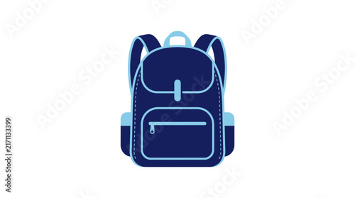 School Backpack Isolated Vector Icon