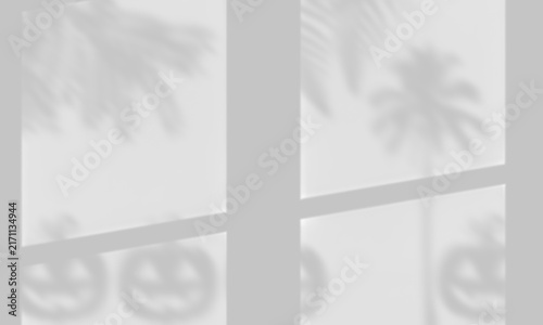 Window Shadow Overlay with Halloween Jack-O'-Lantern Pumpkins