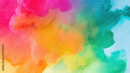 Vibrant watercolor wash background with bold color blends on textured paper