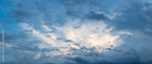 Принти на полотні Dramatic sky with dark clouds and glimpse of light