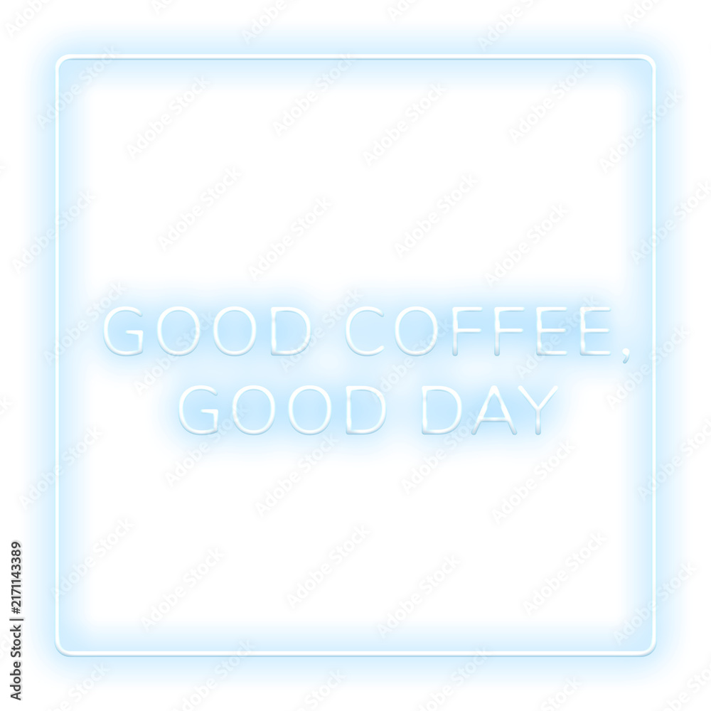 Naklejka premium Good coffee, good day png neon frame typography text
