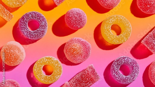 Pink and orange marbled soap bars with glitter texture
