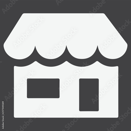 Store front shop building icon silhouette vector graphic