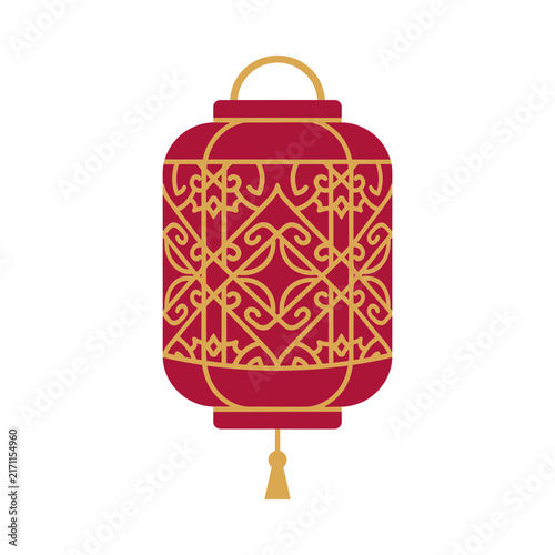 Traditional Ornate Chinese Hanging Lantern Vector Icon