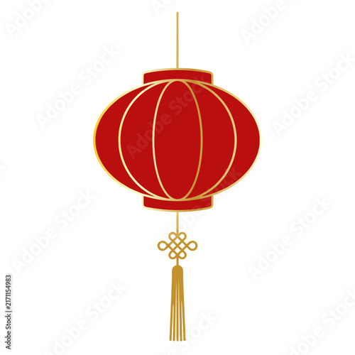 Traditional Ornate Chinese Hanging Lantern Vector Icon