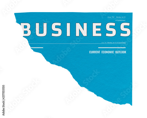 Quadro su tela Teal business png ripped newspaper sticker, modern nameplate design, transparent