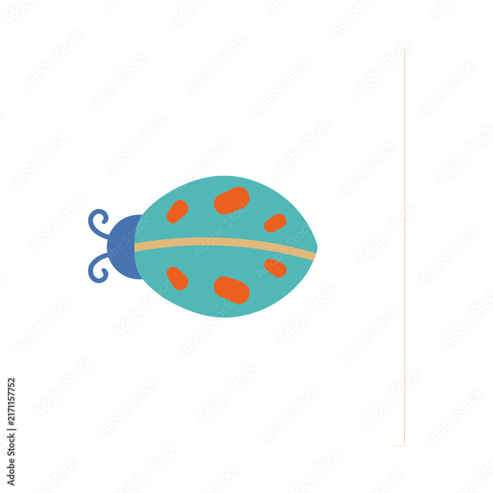 Fototapeta premium Cartoon ladybug isolated on transparent background