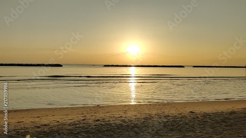 time lapse of sunrise over the sea of ​​Pescara